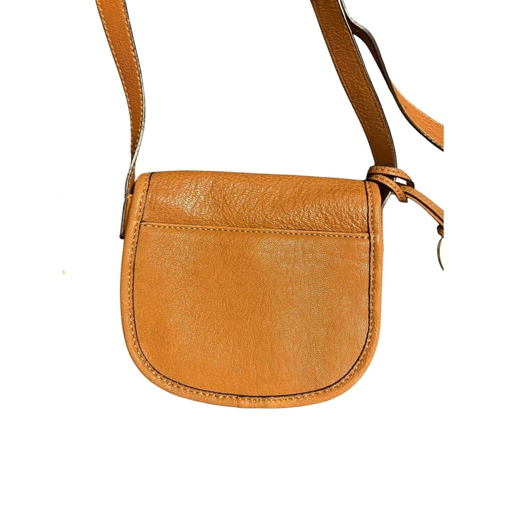 Michael Kors Saddle Flap Pebbled Leather Crossbody Bag Tan Acorn Silver Hardware - Picture 2 of 8